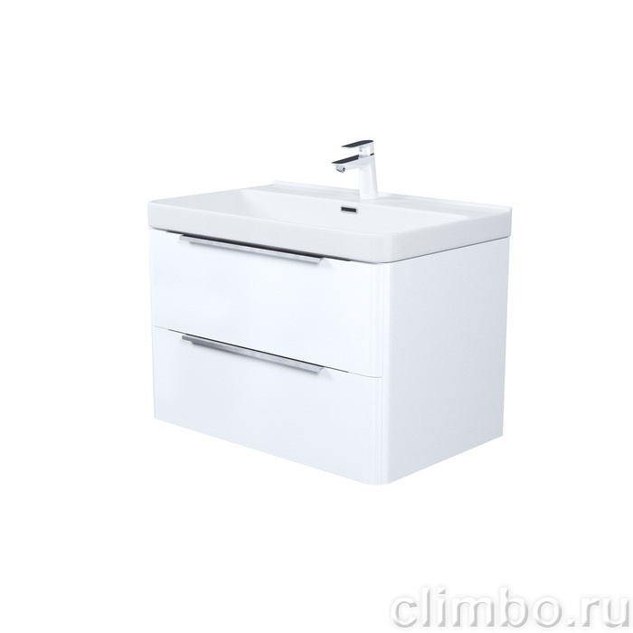 Тумба с умывальником, подвесная, 80 см, белый, Клауд Икс (Cloud X), IDDIS, CLX80W0i95K подходит умыв. 0178000i28 — фото, детали конструкции