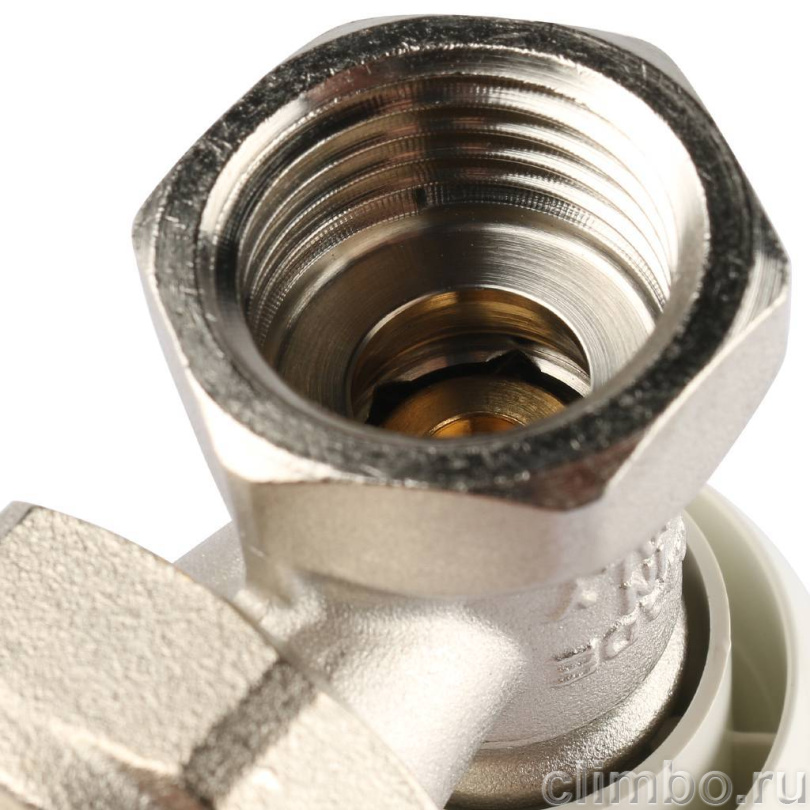 STOUT SVRs Клапан ручной терморегулирующий с неподъемным шпинделем, угловой 1/2" — фото товара