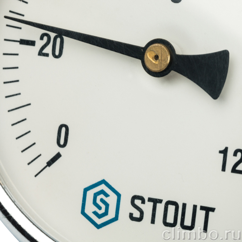 STOUT Термометр биметаллический с погружной гильзой. Корпус Dn 100 мм, гильза 50 мм 1/2", 0...120 С (SIM-0001-105015) — фото товара