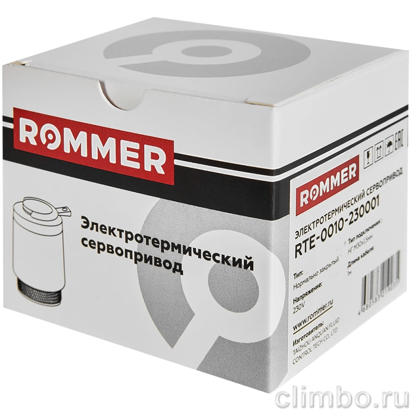 ROMMER Электротермический компактный сервопривод, нормально закрытый, 230 В — фото товара
