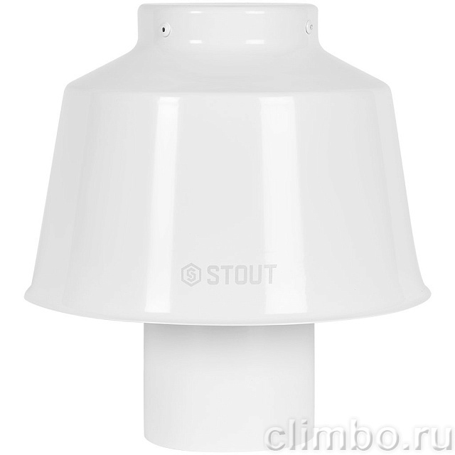 STOUT SCR-0080-800002 STOUT Оголовок вертикальный с ветрозащитой традиц. D80(п) БЕЛЫЙ широкий — фото, детали конструкции